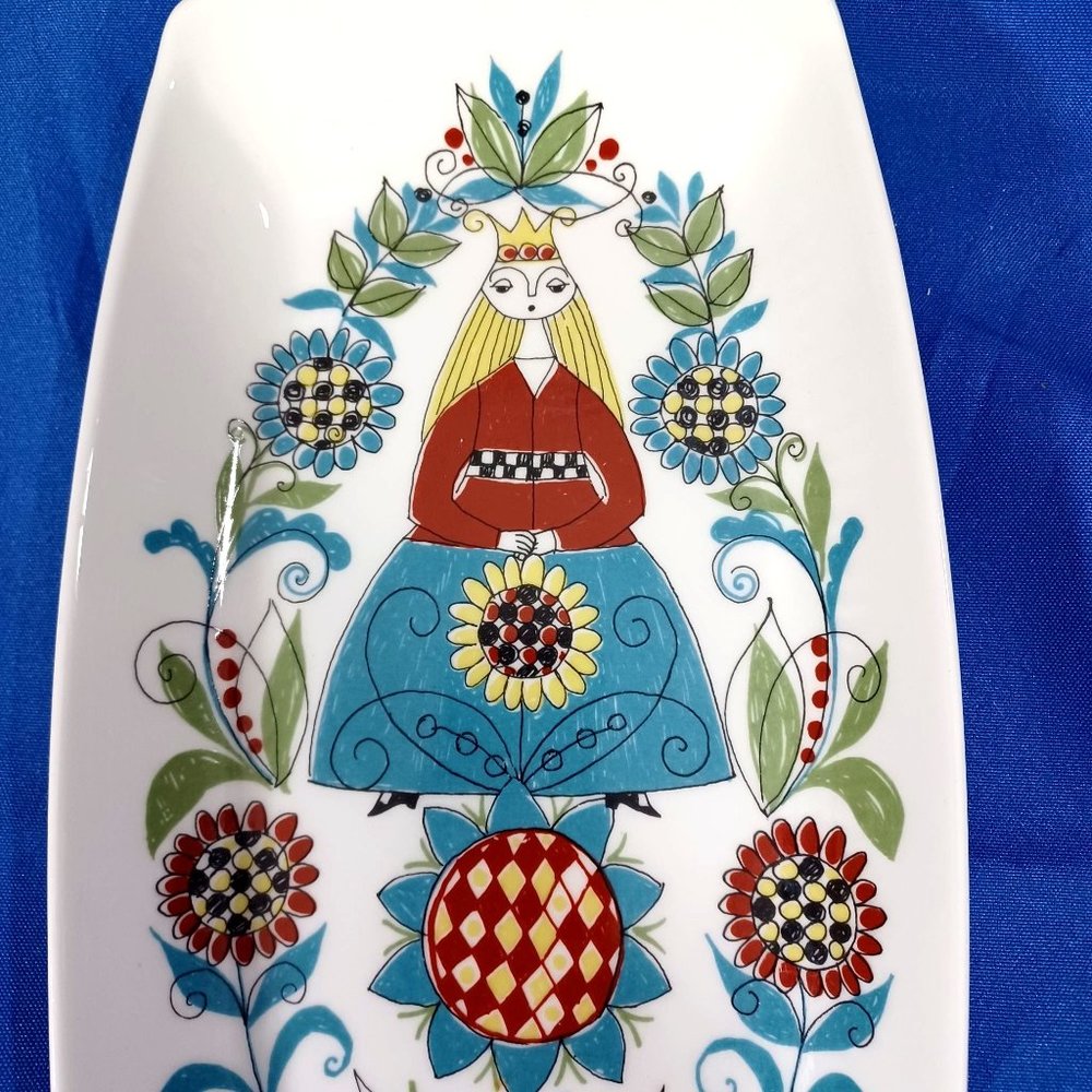 Norwegian Figgjo Flint Saga  Norsk FF Fairy Tale Long  Dish Plate Norway Vtg - Picture 5 of 9